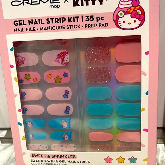 NWT/HELLO KITTY Bundle of Gel Nail strips & Sweet Sprinkles Lip Balm - Picture 2 of 11
